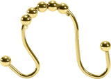 Double Shower Curtain Hooks | Gold | Set of 12 | Bath Bliss