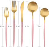 Flatware Set Pink/Gold | Designer Tableware | 20 pc | Vikko