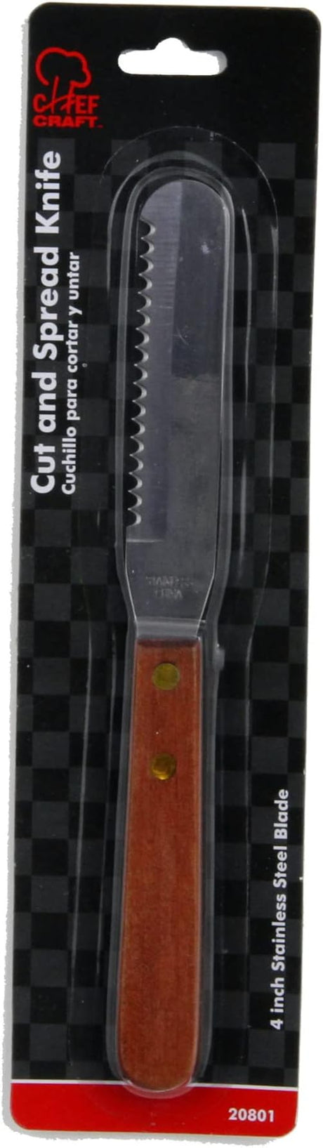 Stainless Steel Knife Cut and Spread | Wood Handled | Chef Craft