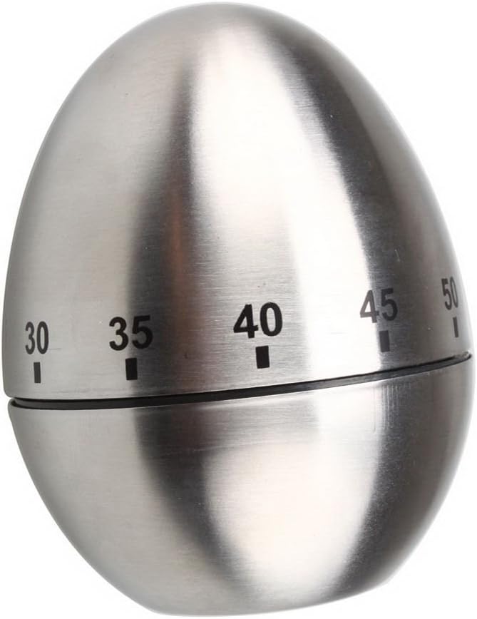 Egg Timer Stainless Steel | 60‑Min Mechanical Kitchen Timer | Model 1481 | Norpro