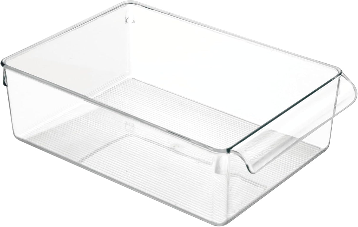 Clear Plastic Stackable Storage Bin 3.5" x 8" x 11.5" Inter Deign