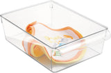 Clear Plastic Stackable Storage Bin 3.5" x 8" x 11.5" Inter Deign