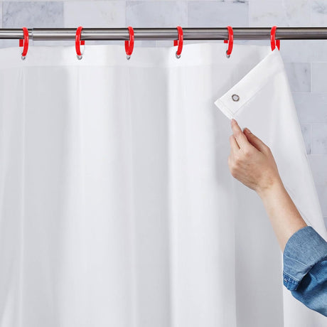 Shower Curtain Rings in Red Color | Set of 12 | R&L Plastics