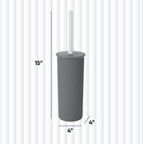 Toilet Bowl Brush and Holder By Superio | Ribbed | Grey