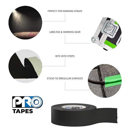 ProTapes Pro Gaff Premium Tape 55 Yards Length-Black