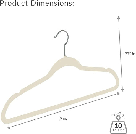 Velvet Hangers 10pk Ivory Simplify