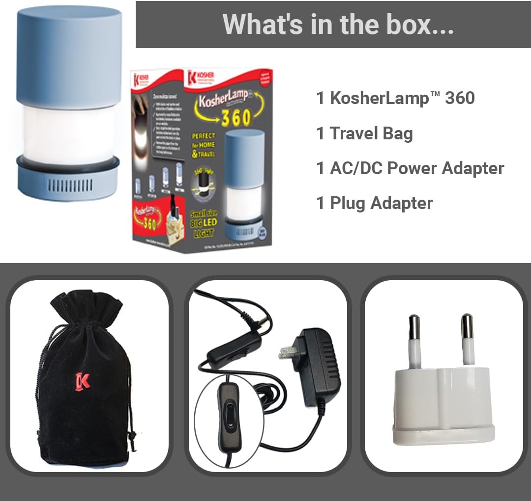 KosherLamp 360 Sky Blue | Shabbos LED Lamp for Travel
