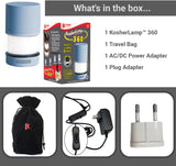 KosherLamp 360 Sky Blue | Shabbos LED Lamp for Travel