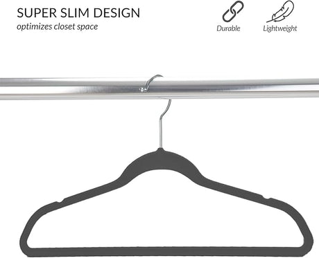 Velvet Kids Hangers 10pk Black Simplify