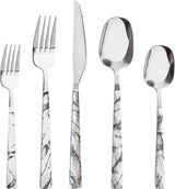 Flatware Set 20pc | Marble Handle | Modern Cutlery | Holister
