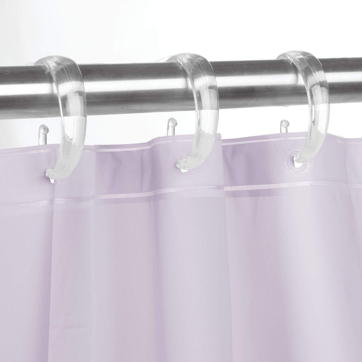 InterDesign Shower Curtain Hooks, Clear, Set of 12