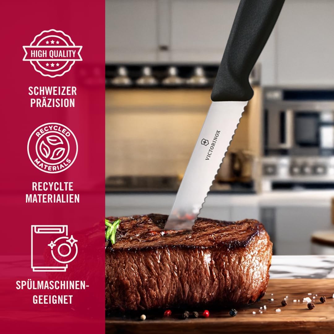 victorinox steak knife Stainless Blade | Black Handle | Serrated