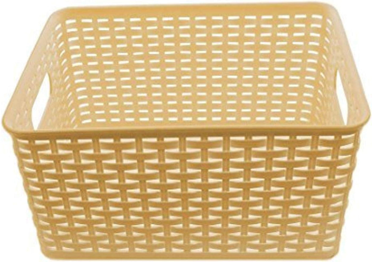 Storage Rattan Basket Deep Large Beige YBM