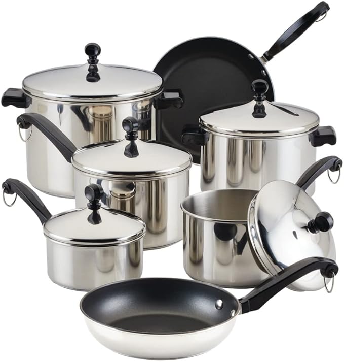 15-Piece Nonstick Cookware Set | Easy Clean | Farberware
