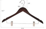 Wooden Skirt Hangers Mahogany Chrome Hook 5PK Quality Hangers