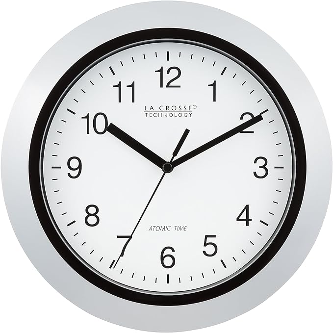 Wall Clock Silver Rim 10" La Crosse