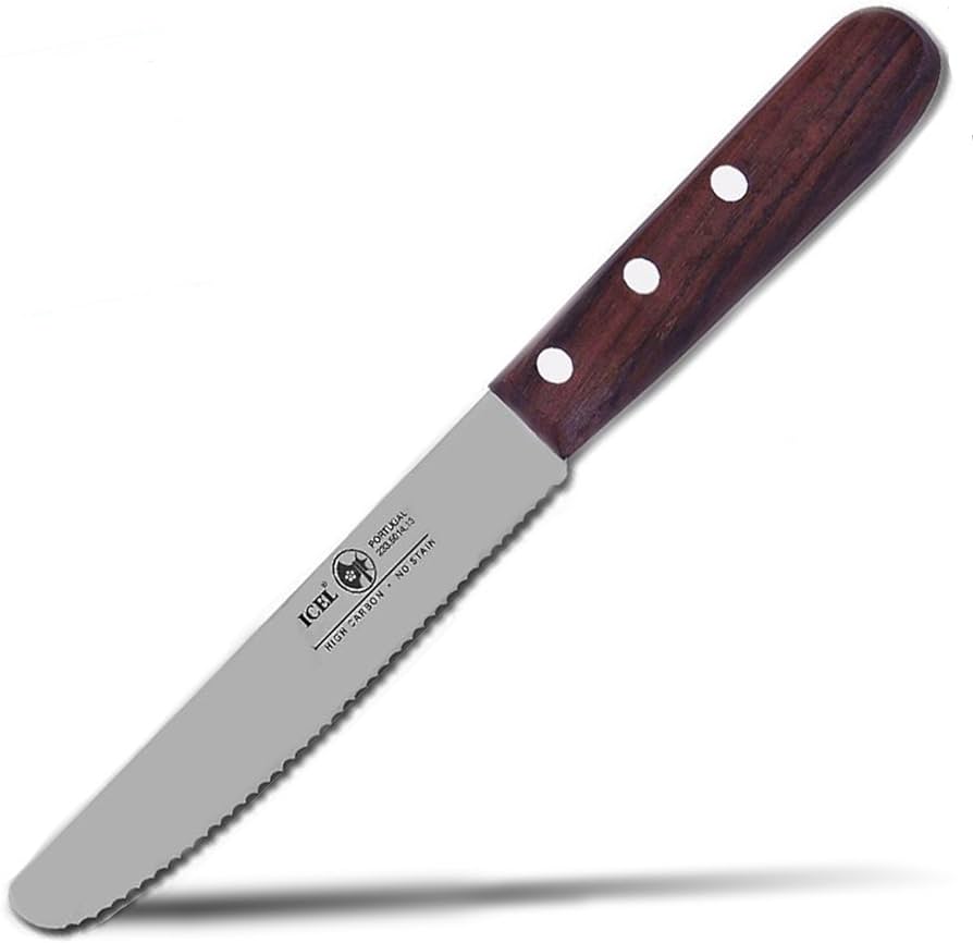 Rosewood Serrated 5" Knife Icel