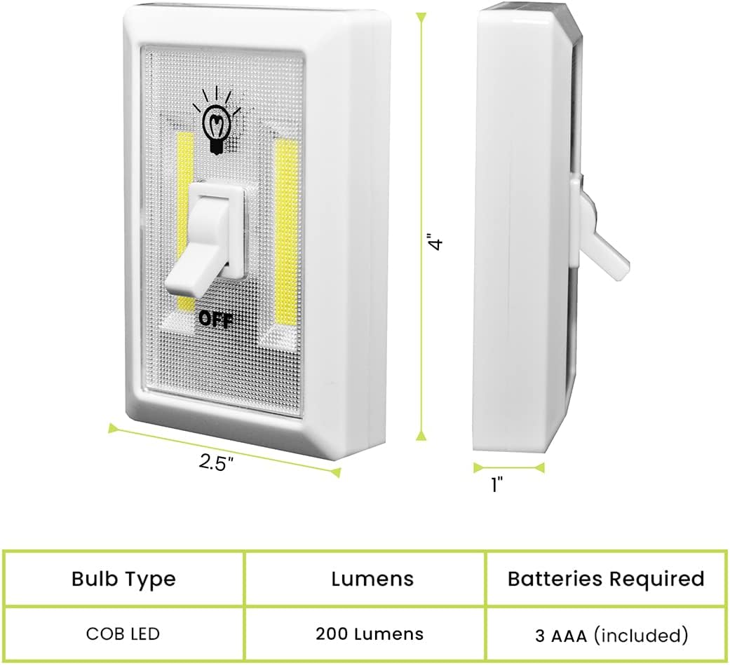 Single COB LED Light Switch Go Green