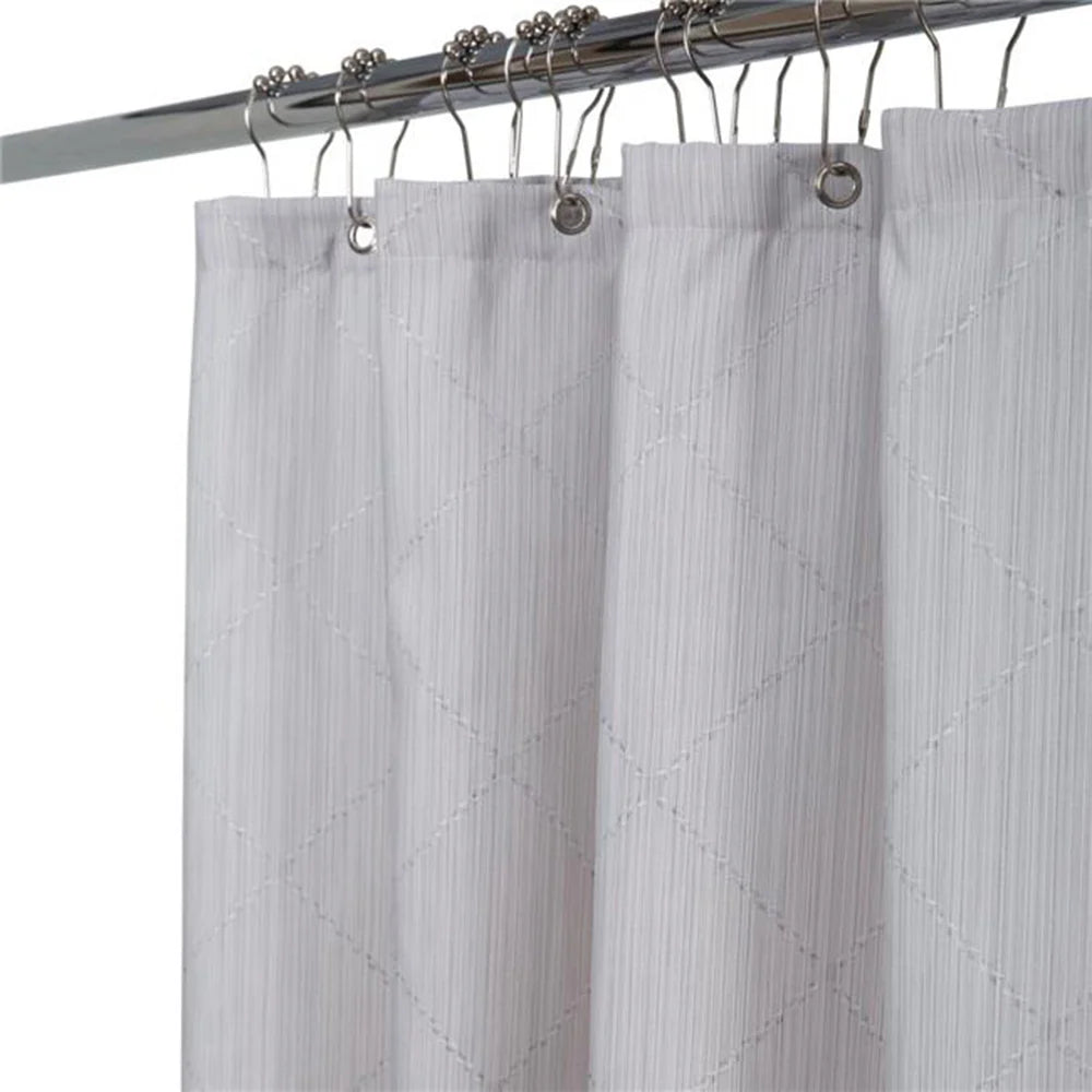 Jacquard Grey Shower Curtain Elle Decor