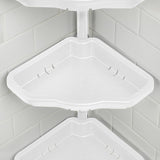4 Tier White Corner Shower Organizer With hook and Mirror