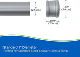 Spring Tension Shower Curtain Rod | Grey | 42”×72” | Kenney