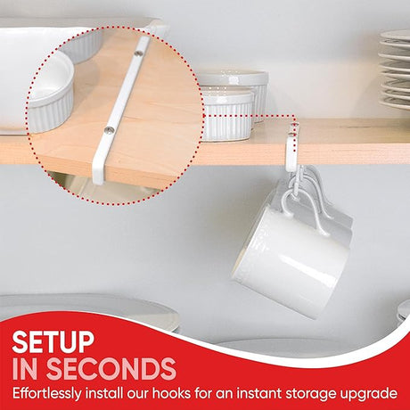 Under-Shelf Mug Hooks Set Of 2
