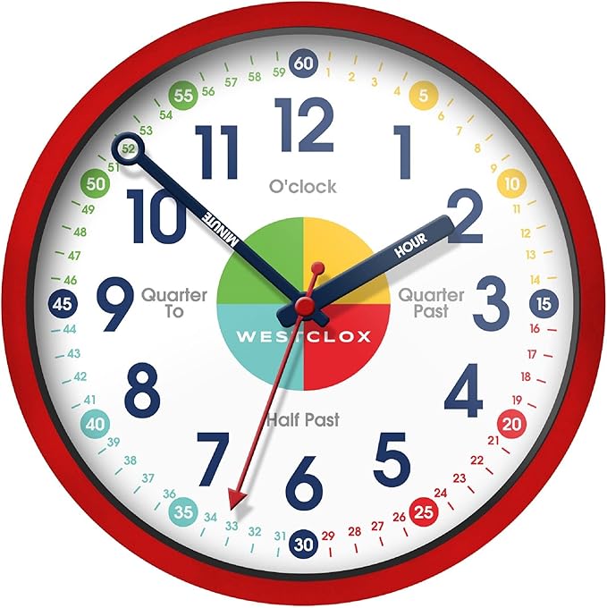 WALL CLOCK-12" TEACH KIDS TIME