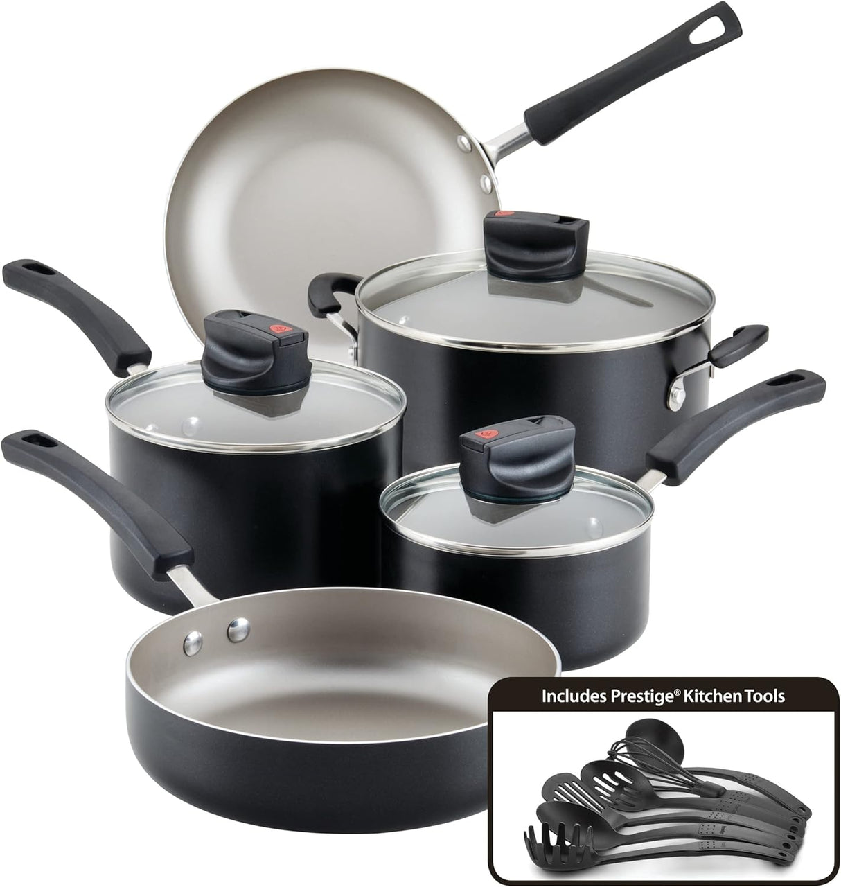 Nonstick Pots & Pans 14PC Black Farberware