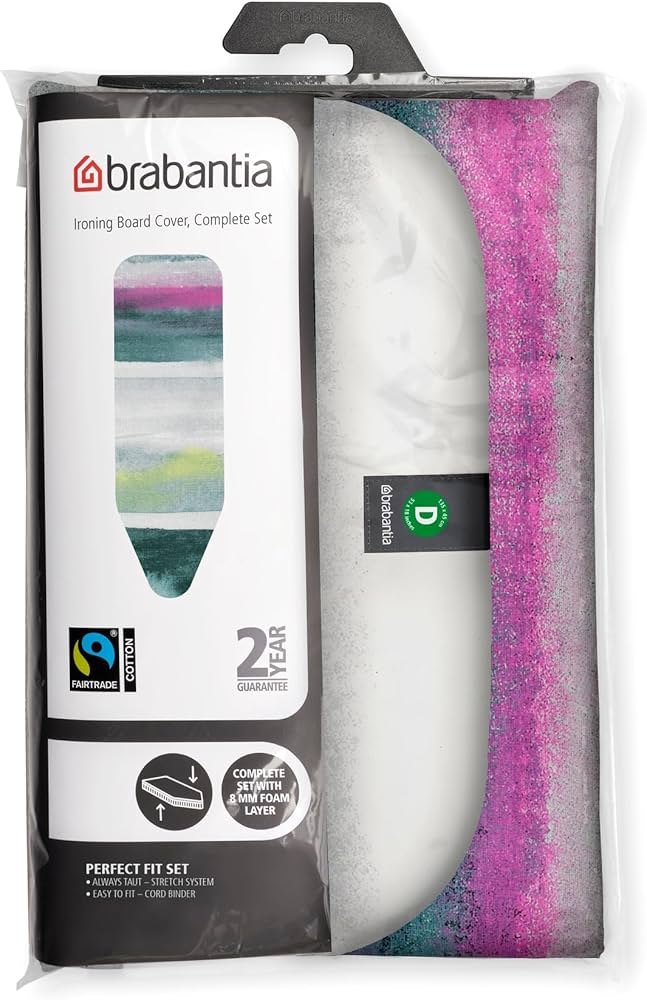 Ironing Board Cover Complete Set Size D (18" x 53") Spring Bubbles Brabantia.