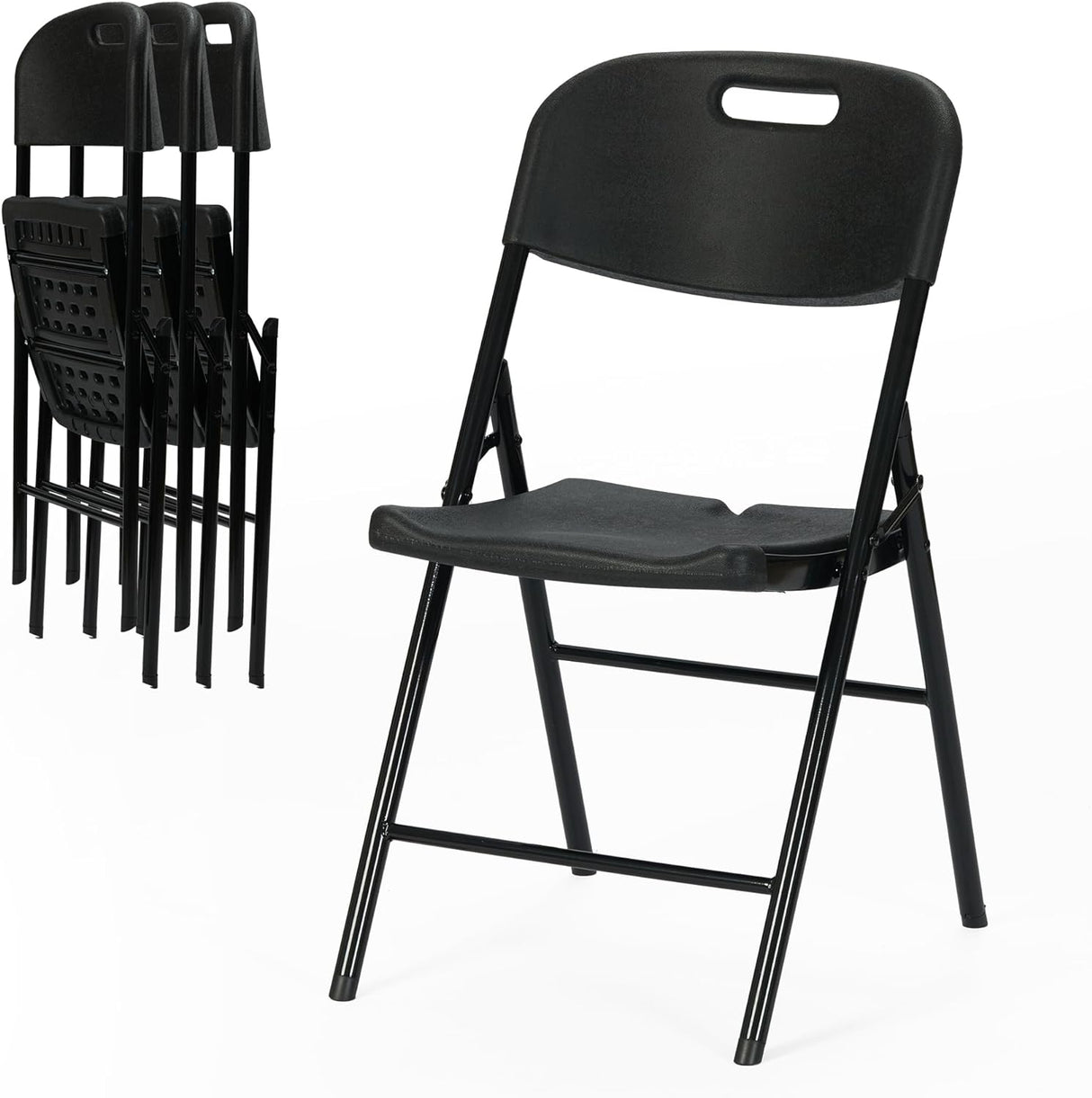 Folding Chair Heavy Duty Black Ontario