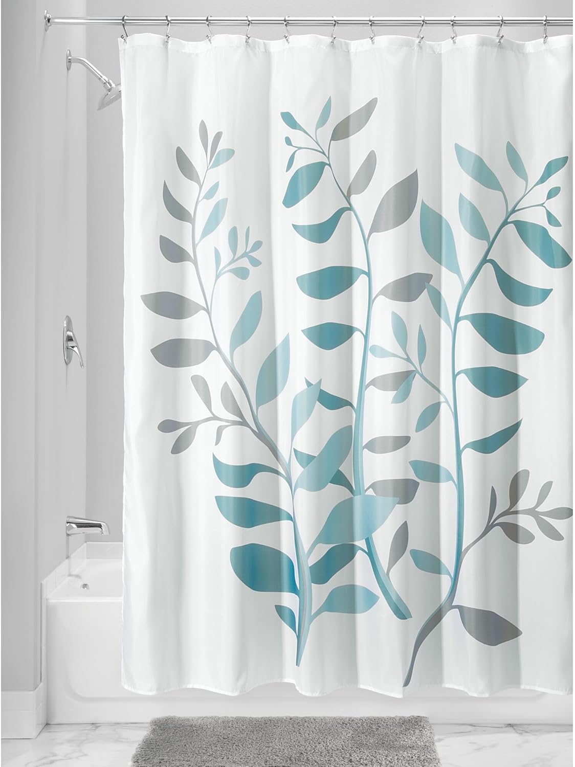 Laurel Shower Curtain Gray/Blue Inter Design