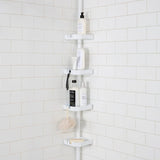 4 Tier White Corner Shower Organizer
