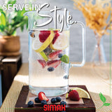 Glass Pitcher with Handle | 2.1 Qt | Cylinder | Simax