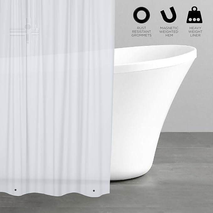 Shower Curtain Liner | 70” x 72” | Grommet Top | Bath Bliss