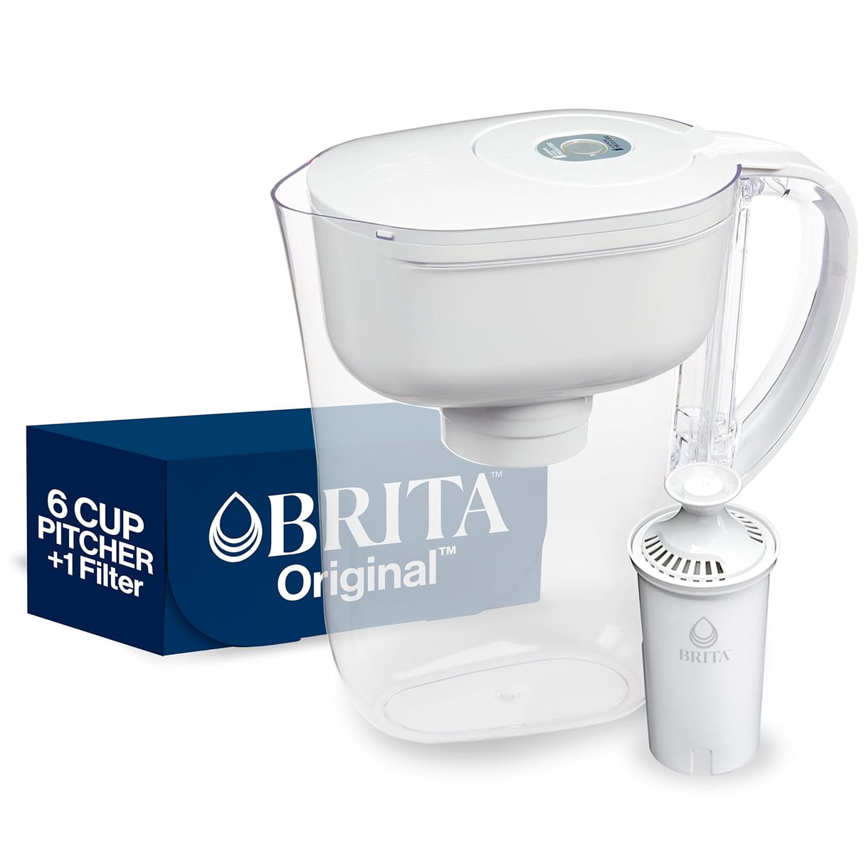 Brita Water Filter Pitcher | 10‑Cup | ‎White | BPA Free