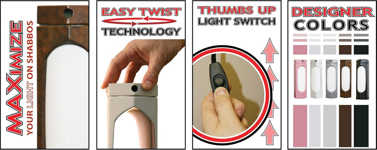 KosherLamp Max Silver | Shabbat Adjustable Lamp | 12" Tall