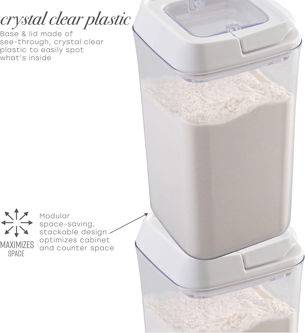 Airtight Food Container Stackable | 1.2 L | Clear plastic | Kitchen Details