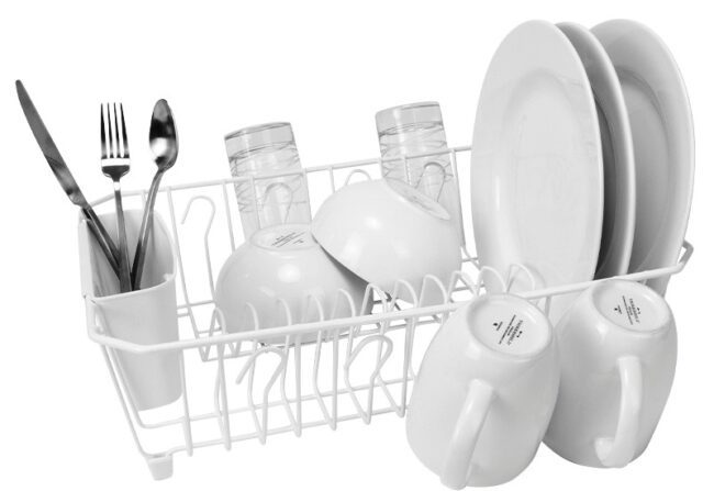 Dish Rack with Cutlery Basket | White | Kitchen Details