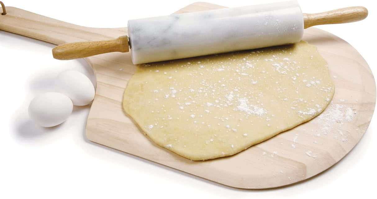 Marble Rolling Pin | 10″ Barrel | Wooden Handles & Stand | Norpro