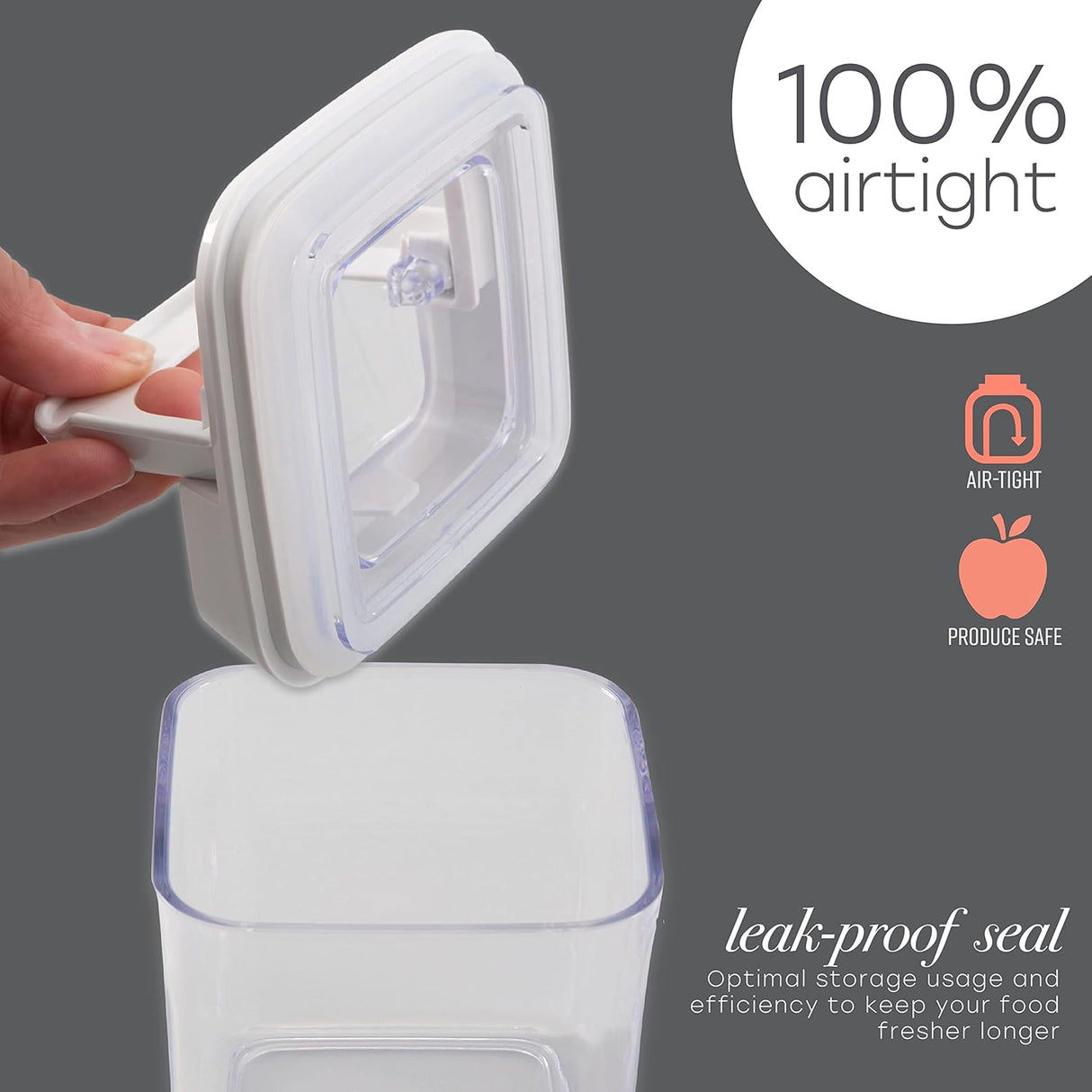 Airtight Food Container Stackable | 0.9 L | Clear plastic | Kitchen Details
