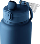 Stainless Steel Bottle with Locking Push Lid | 40oz | Blue | Manna