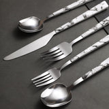 Flatware Set 20pc | Marble Handle | Modern Cutlery | Holister