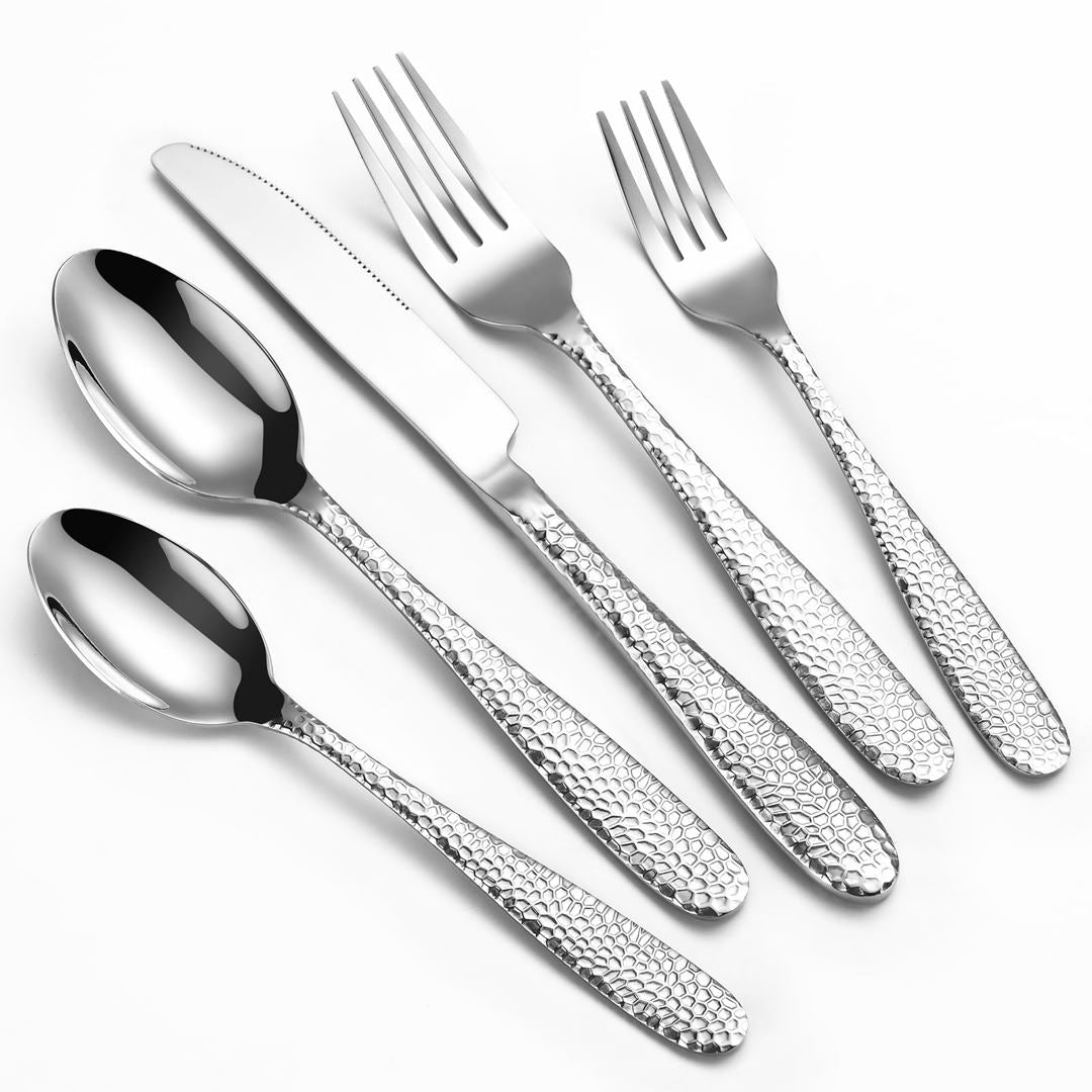 Flatware Set Of 4 Kari Hammered Dash Of That