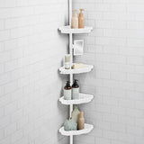 4 Tier White Corner Shower Organizer With hook and Mirror