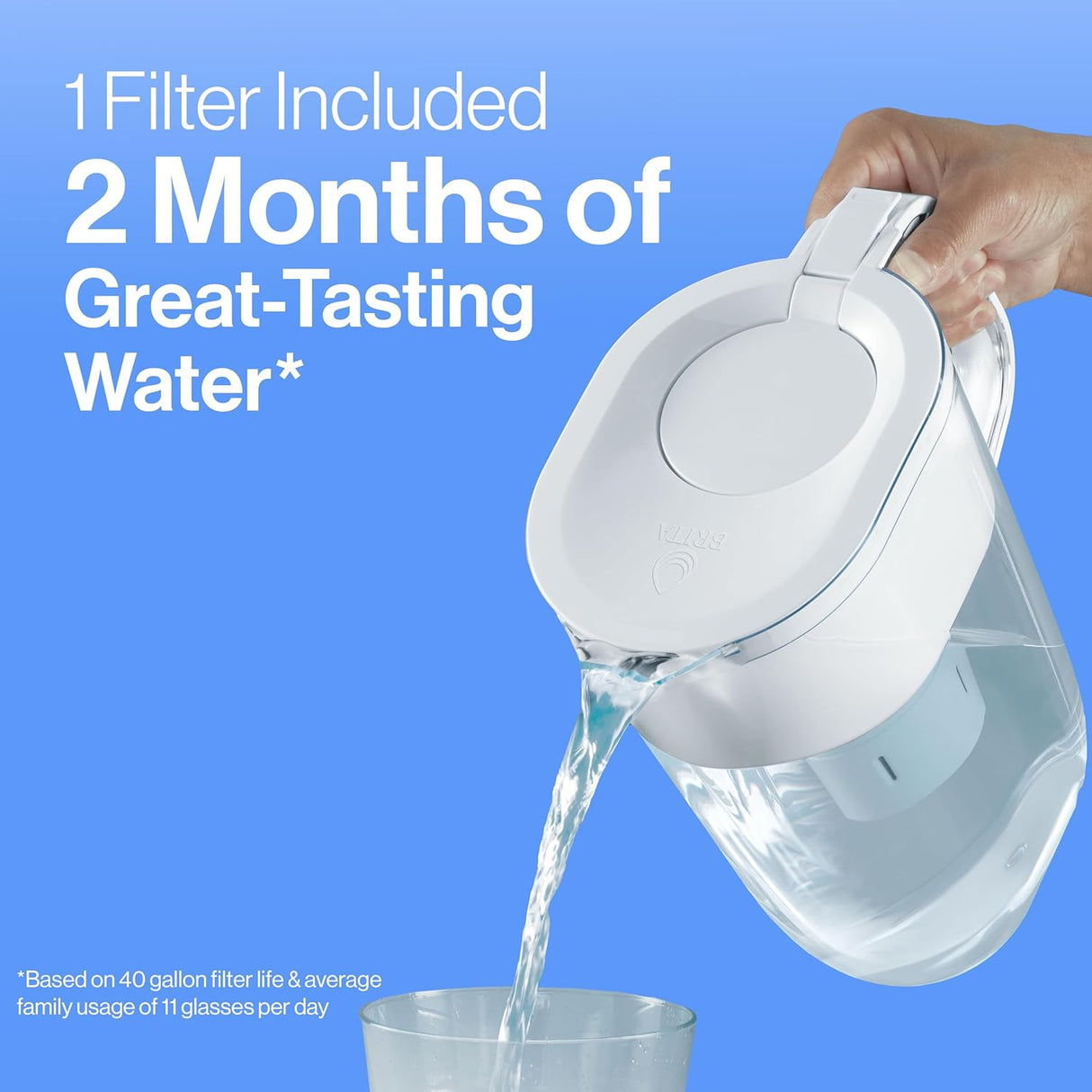 Brita Water Filter Pitcher | 10‑Cup | ‎White | BPA Free