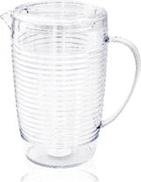 Plastic Beverage Pitcher with Lid | 76 Ounce | Coil Design | Arrow