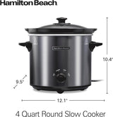 Slow Cooker 4QT Grey Hamilton Beach