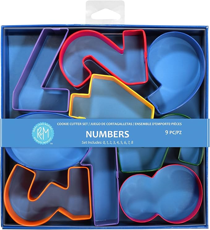 Number 9PC Color Cookie Cutter Set