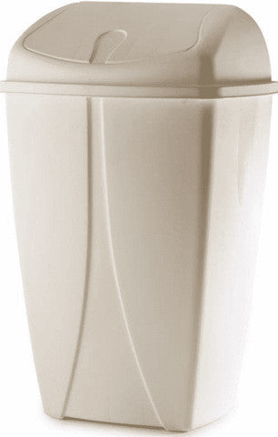 Plastic Swing Trash Bin 50L Beige YBM