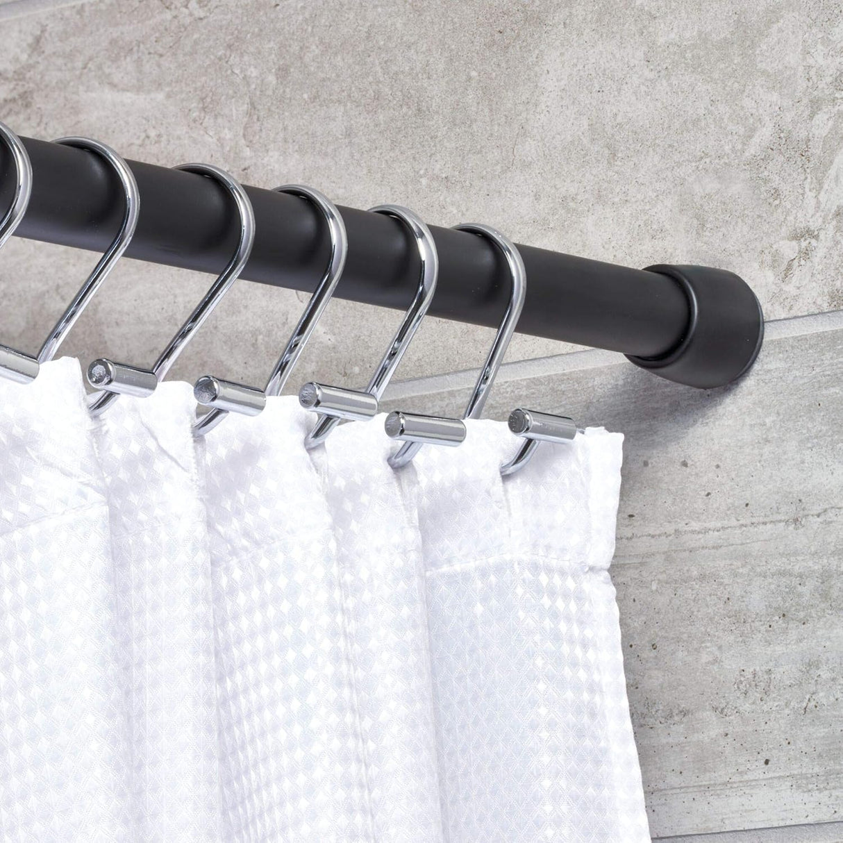 Shower Curtain Rod in Black | 43 x 75 Inches | InterDesign